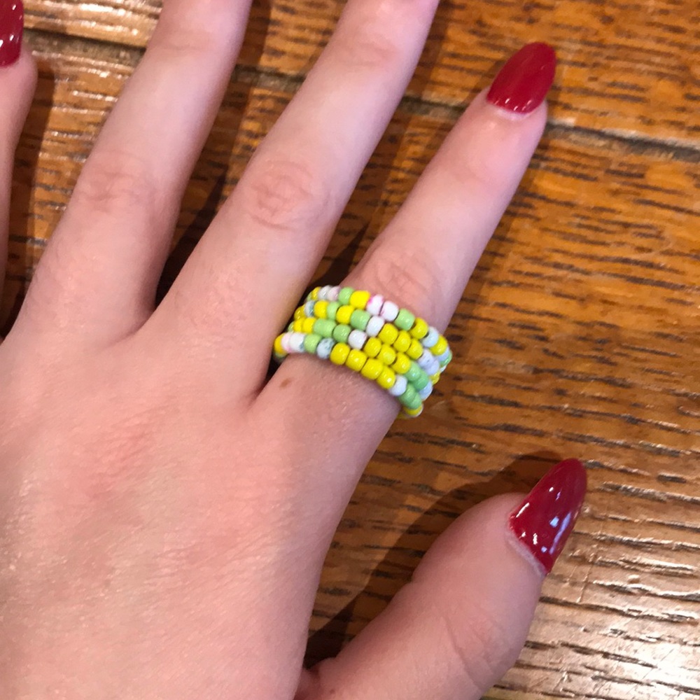 Beaded statement ring